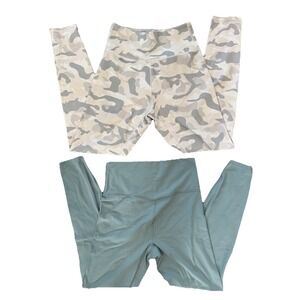 Lot‎ of 2 Women's Leggings S- Gray Camo Compression & All In Motion 7/8 Active